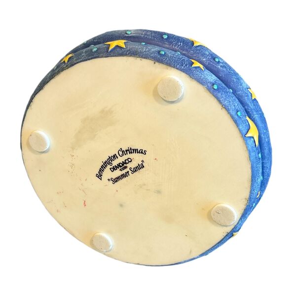 DEMDACO Bennington Christmas Summer Santa Figurine Wading In Pool - Picture 7 of 7